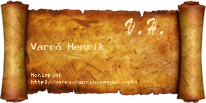 Varró Henrik névjegykártya